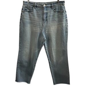 LOFT JEANS, Size 32 / 14, Medium Light Wash “The Straight” Leg Jeans, Excellent.